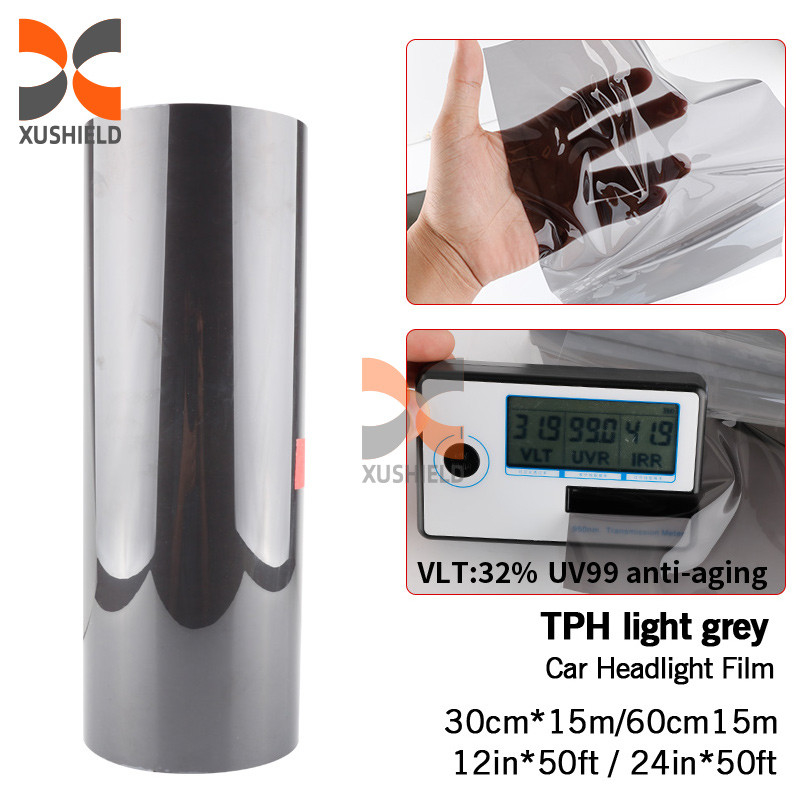 XUSHIELD TPH de haute qualité TPU phare de voiture Tint Film Lumière Noir Fumeur Noir Queue Lumière phare Tint Film
