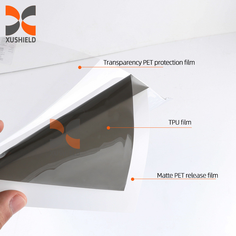 Tpu Feuille de phare de voiture de véhicule Ppf Filme gris foncé clair noir 0,3m*15m Anti scratch