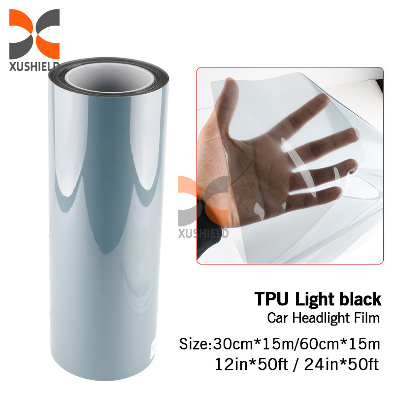 XUSHIELD TPH de haute qualité TPU phare de voiture Tint Film Lumière Noir Fumeur Noir Queue Lumière phare Tint Film