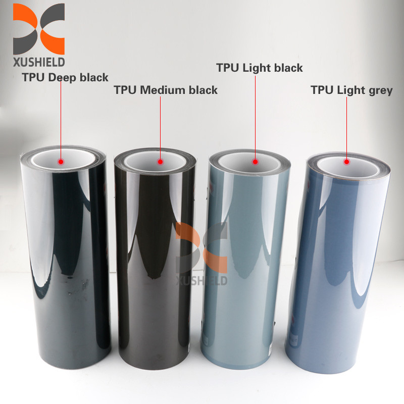 PPF noir fumé 7.5mil Auto-réparation TPU film de teinture de phare anti petites rayures Protéger TPU film de teinture de lampe de voiture