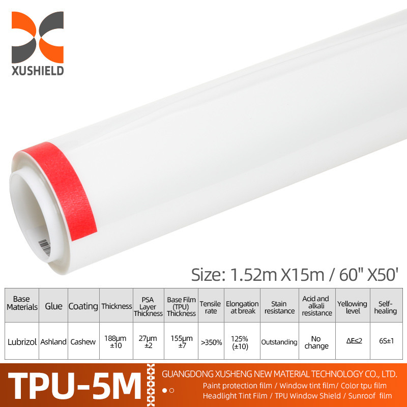 XUSHIELD Fabricant en gros Film transparent auto auto auto-adhésif anti-rayures auto-réparateur TPU PPF film de protection de peinture