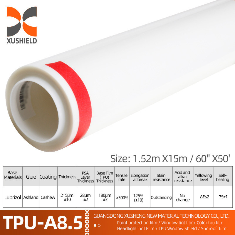XUSHIELD 8,5 mil Haute hydrophobie brillante haute qualité Anti rayures Réparation thermique Film de protection de peinture TPU