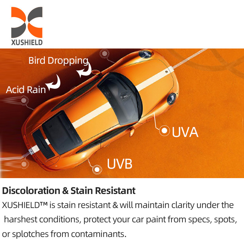 XUSHIELD 8,5 mil Haute hydrophobie brillante haute qualité Anti rayures Réparation thermique Film de protection de peinture TPU