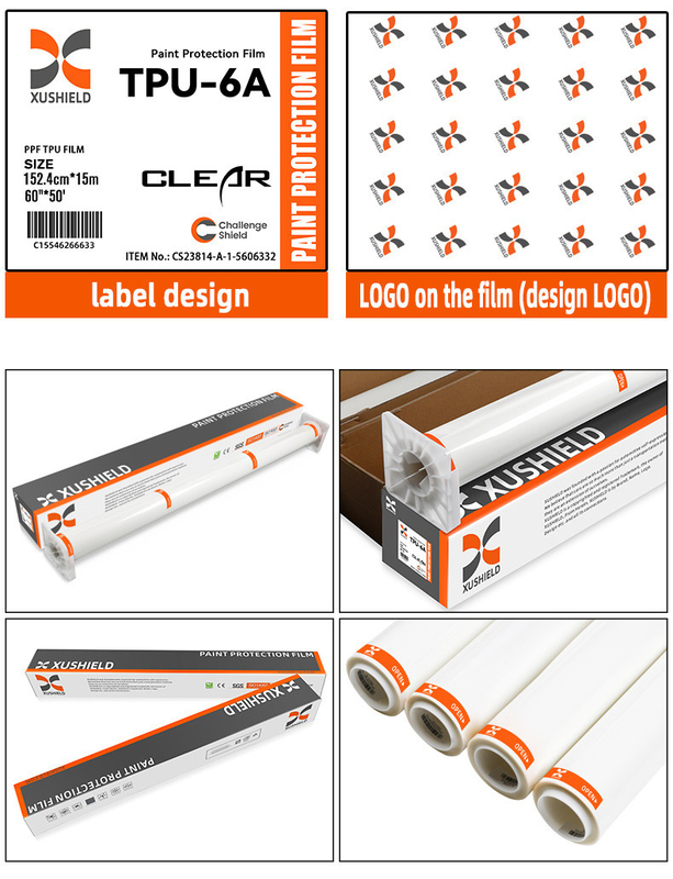 Tpu 1,52m*15m Film de protection de peinture Ppf transparent pour voiture