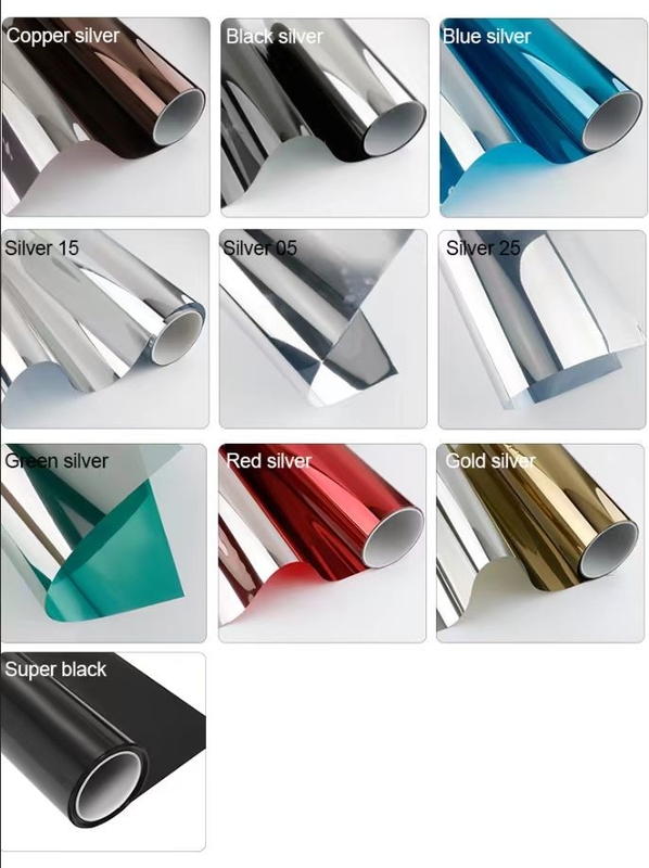 Film de verre miroir de confidentialité à vision unique Tinte solaire Film de fenêtre de bâtiment décoratif