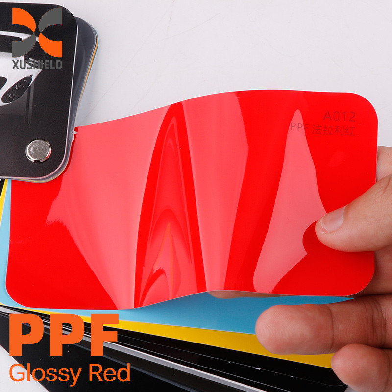 Fabrique de films XUSHIELD auto-réparation ppf tpu film de protection de peinture nano recouvert non jaunissant TPU tph PPF rouge brillant