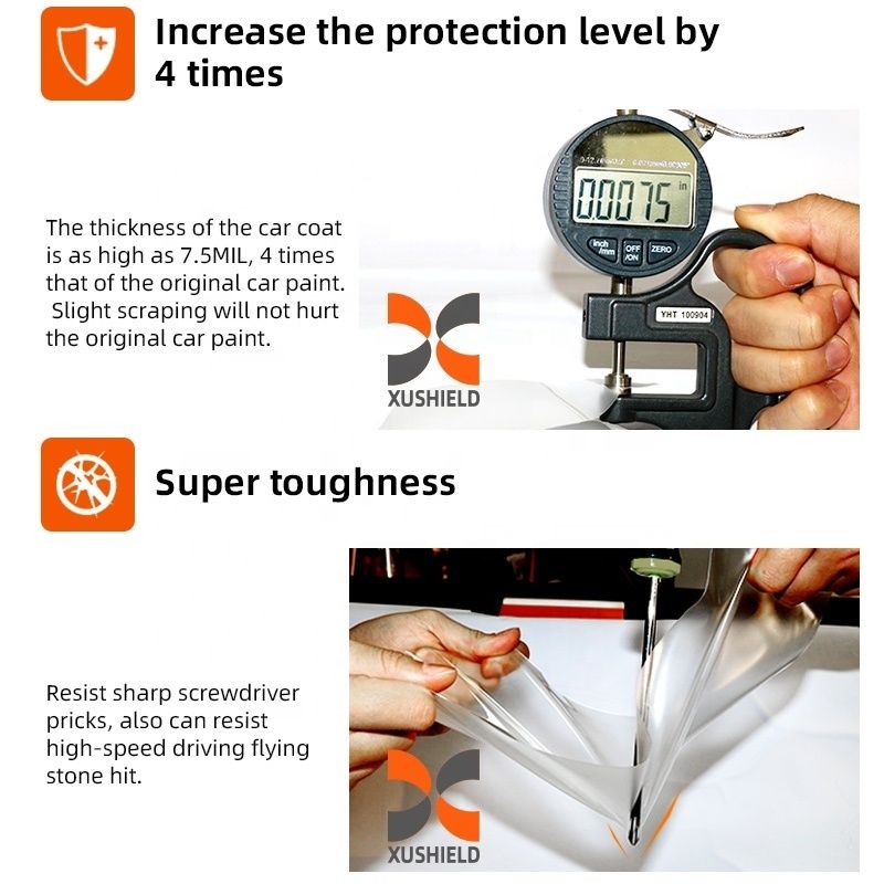 Film de protection PPF TPH/TPU noir pour voitures 5-8 ans en extérieur